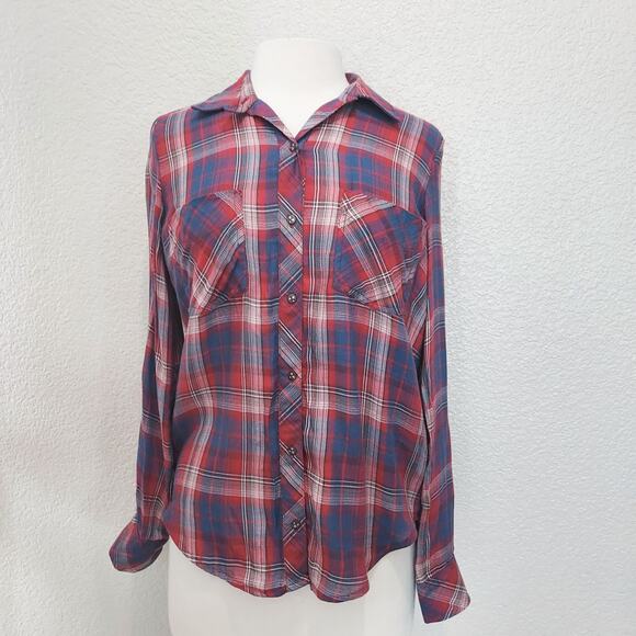 NEW William Rast Red & Blue Plaid Button Down Size S - Picture 1 of 11